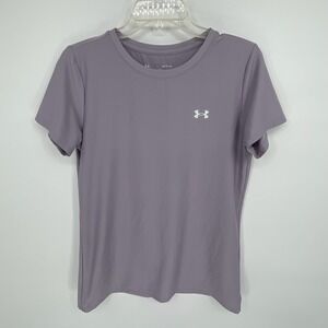 Under Armour Women's Purple HeatGear Loose Short Sleeve T-Shirt Size Small